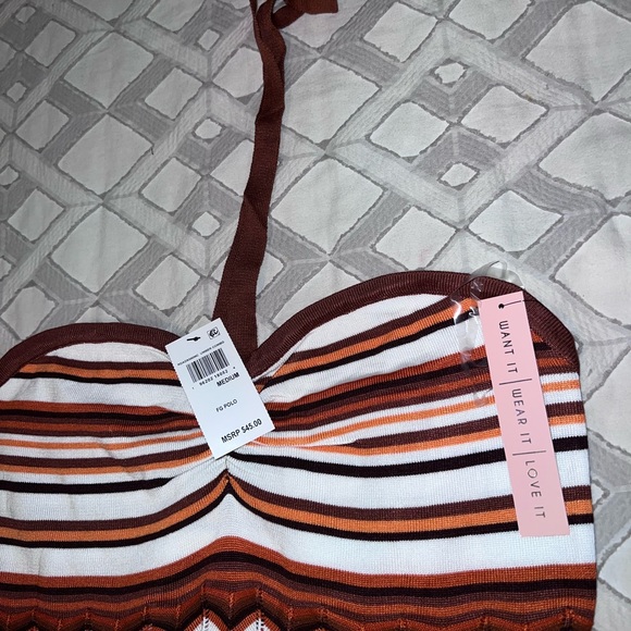 Wave Pattern Mini Halter Dress - Picture 5 of 6